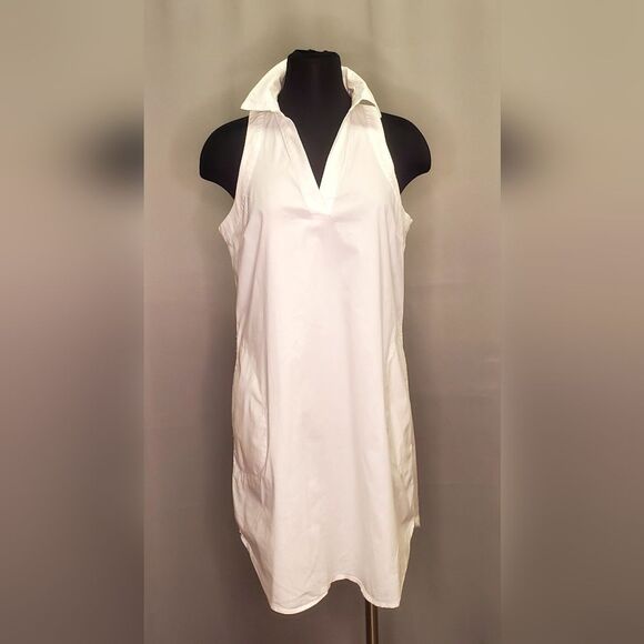 SPENSE White Button Down Sleveless Cotton Dress - Picture 1 of 6